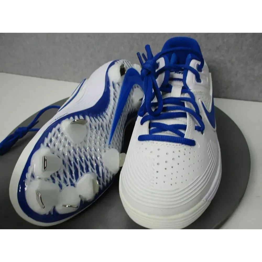 Nike Hyperdiamond 3 Elite Metal Softball Cleats Womens Sz 7 White Blue